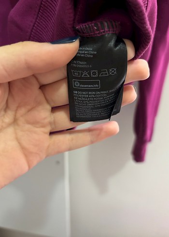 H&M Mor Baskılı Kadın Sweatshirt