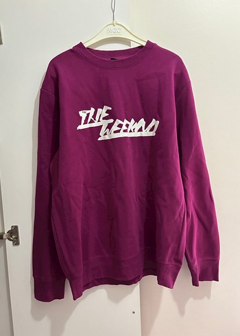 Mor Baskılı Kadın Sweatshirt