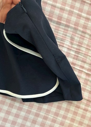 s Beden siyah Renk Siyah Basic Mini Etek Beyaz Detaylı