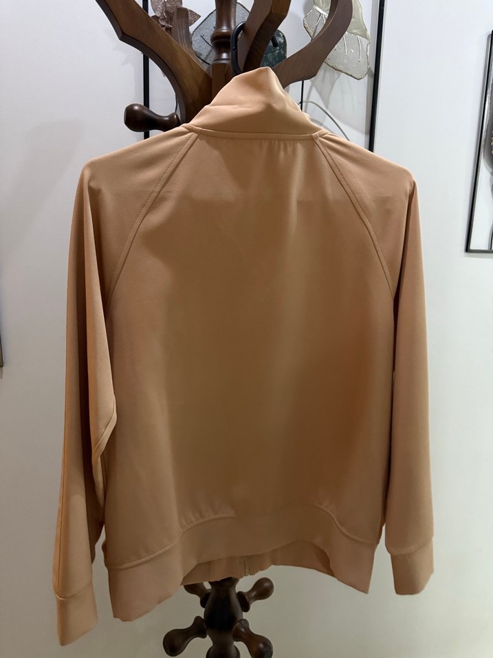 Bej Kadın Yüksek Yakalı Midi Ceket - Görsel 2