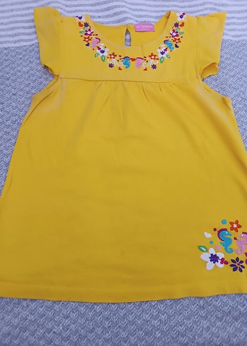LC Waikiki Sarı Nakışlı Kız Çocuk Bohem Elbise