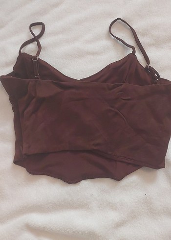 s Beden bordo Renk kahverengi satenV Yaka Askılı Büstiyer