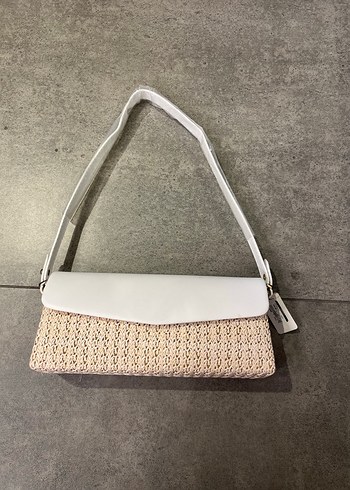 Dantel Detaylı Beyaz Kadın Omuz Çantası - Görsel 2