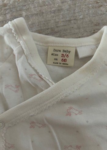 Bebek Kız Uzun Kollu Beyaz V Yaka Body - Görsel 2