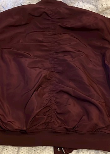 Bordo Düğmeli Midi Street Wear Kadın Ceket - Görsel 2