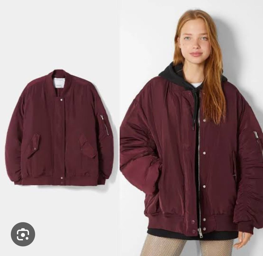 Bordo Düğmeli Midi Street Wear Kadın Ceket - Görsel 5