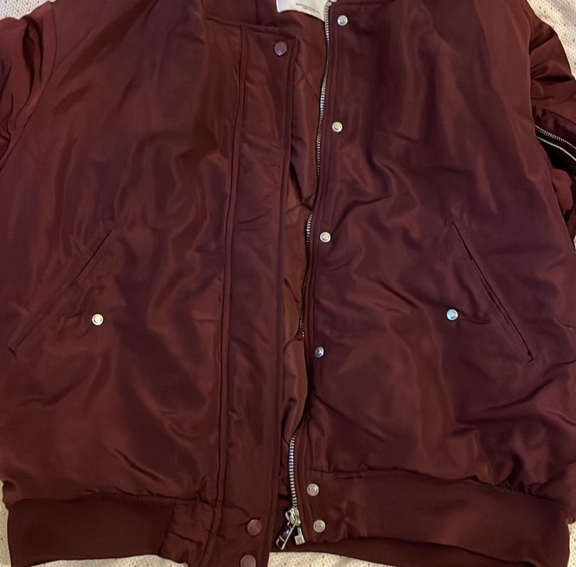 Bordo Düğmeli Midi Street Wear Kadın Ceket - Görsel 3