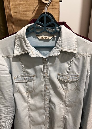 Alvina buz mavisi Denim Gömlek