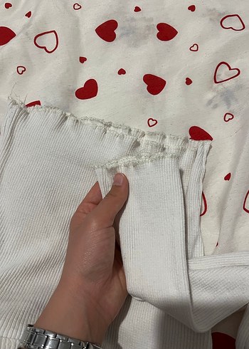 Beyaz Uzun Kollu Crop Tişört - Görsel 4