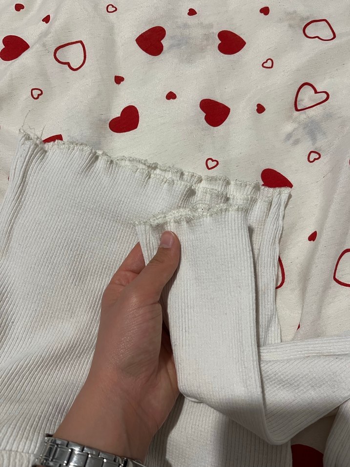 Beyaz Uzun Kollu Crop Tişört - Görsel 4