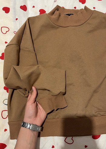 Kadın Kahverengi Salaş Sweatshirt - Görsel 2