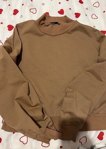 Kadın Kahverengi Salaş Sweatshirt - Görsel 7