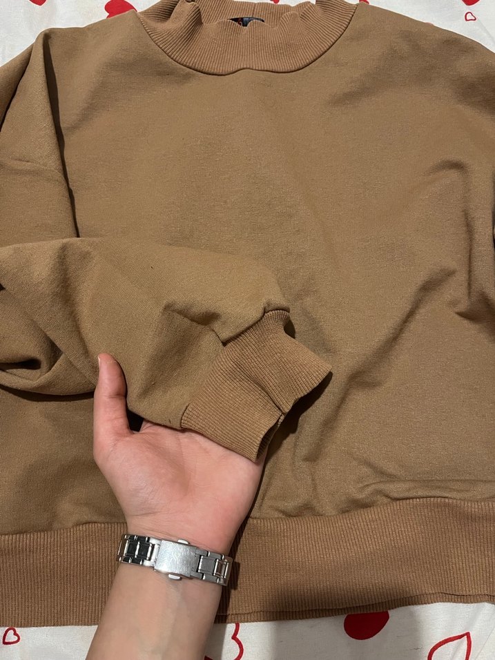 Kadın Kahverengi Salaş Sweatshirt - Görsel 4