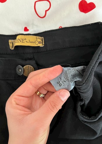 Siyah Kemerli Dar Kesim Denim Pantolon - Görsel 5