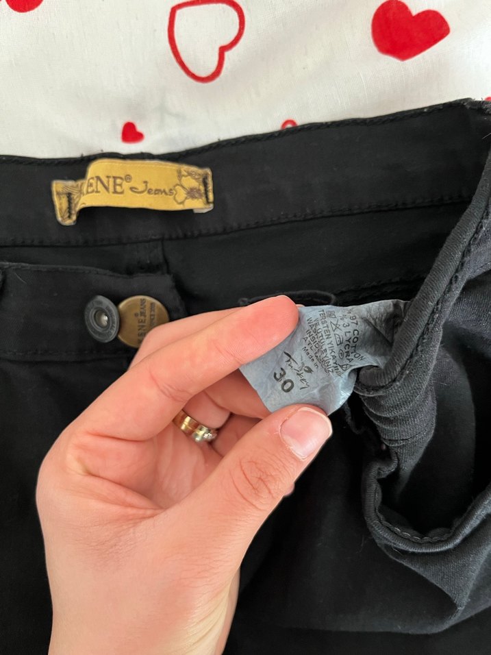 Siyah Kemerli Dar Kesim Denim Pantolon - Görsel 5