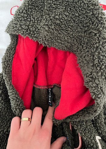 Gri Kapüşonlu Nakışlı Kadın Sweatshirt - Görsel 4