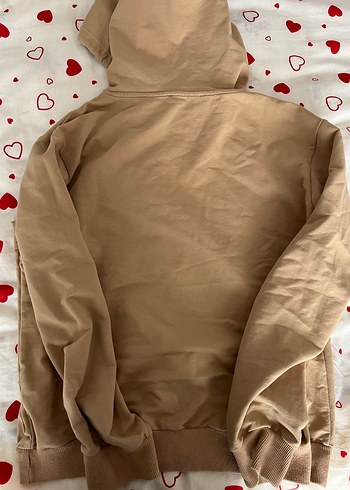 Bej Kapüşonlu Salaş Kadın Sweatshirt - Görsel 5
