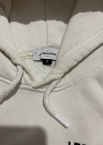 Beyaz Kapüşonlu Uzun Kollu Sweatshirt - Görsel 3