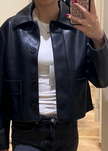 Mango deri ceket - Görsel 2