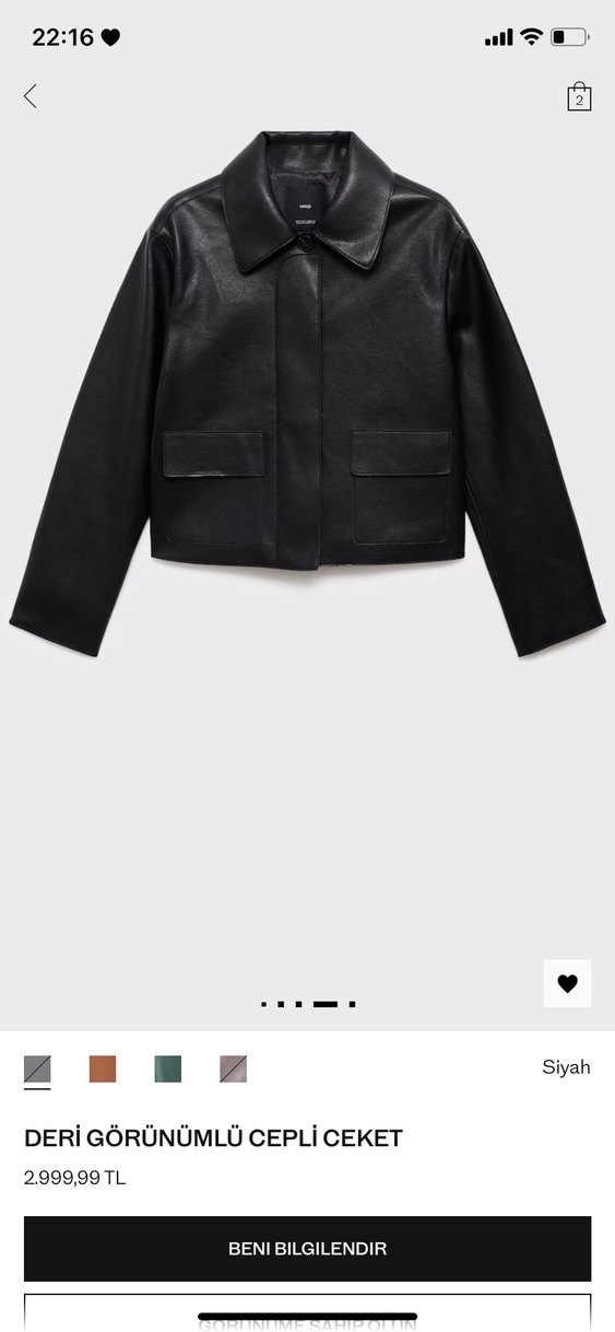 Mango deri ceket - Görsel 3