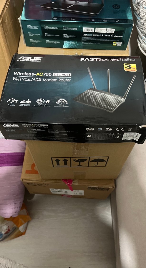 Hızlı antenli Asus Wireless-AC750 Wi-Fi VDSL/ADSL Modem Router - Görsel 2