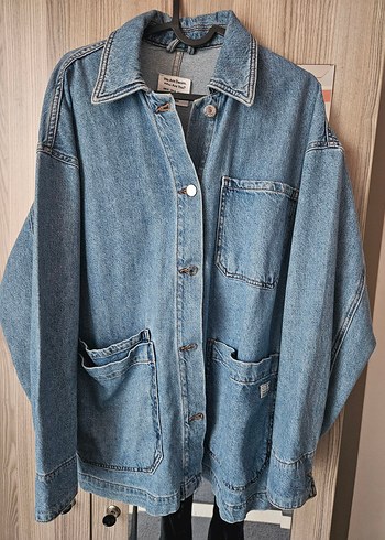 Pull&Bear Midi Boy Rahat Kesim Mavi Kot Ceket