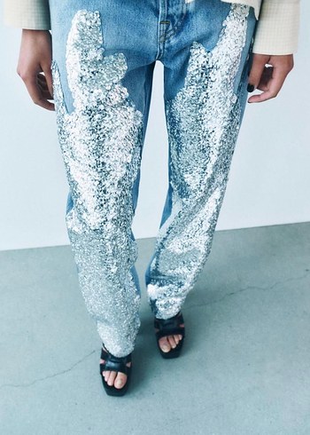 Zara Zara Payetli Jean