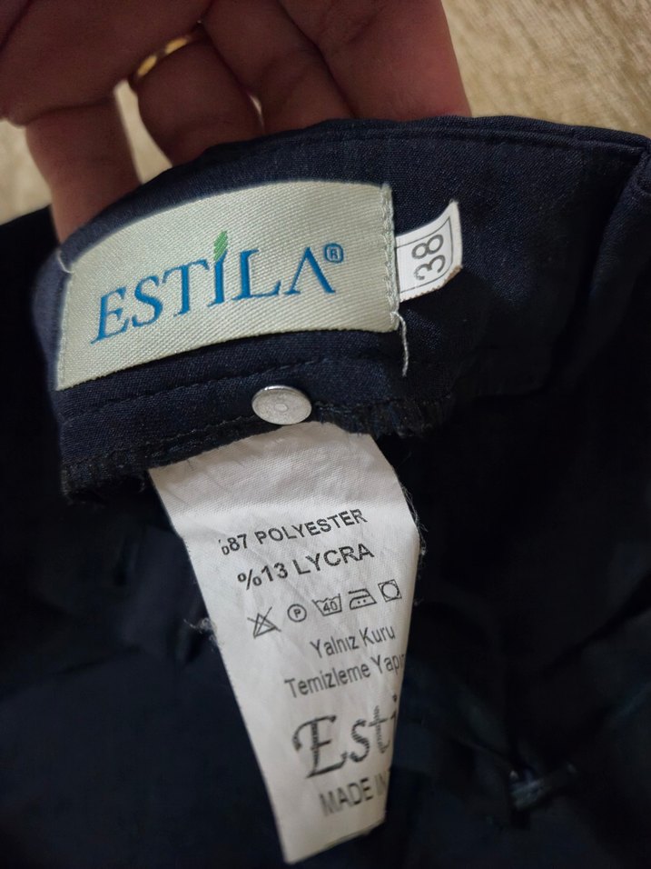 Lacivert Kadın Kumaş Pantolon - Görsel 2