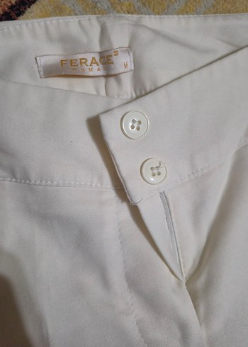 Beyaz Uzun Kadın Kumaş Pantolon ve tunik - Görsel 2