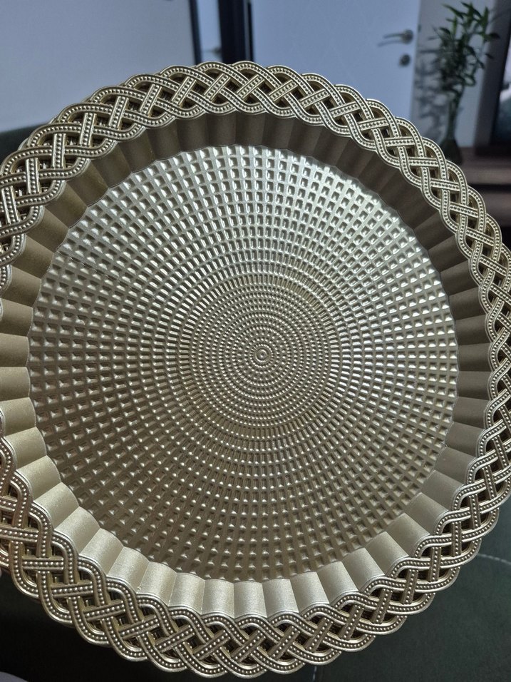 kahve sunum tepsisi gold plastik 4'lü - Görsel 2