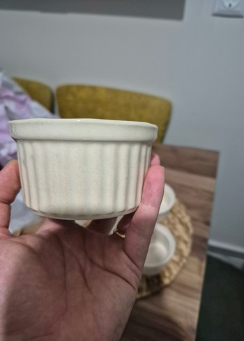 Beyaz Seramik Küçük Kaplar 6'lı Set - Görsel 3