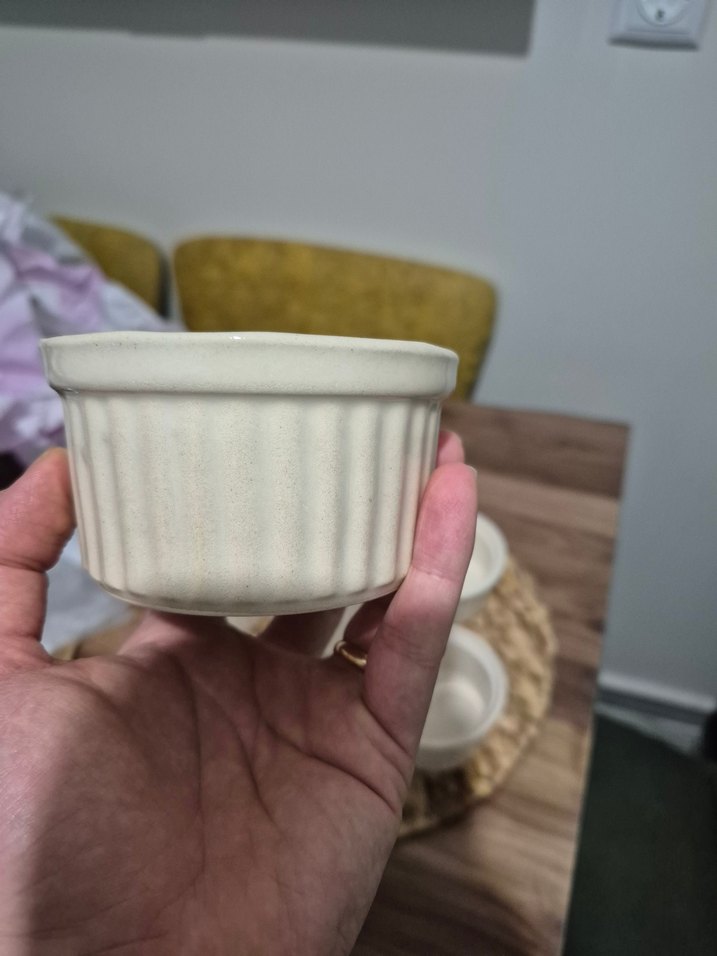 Beyaz Seramik Küçük Kaplar 6'lı Set - Görsel 3