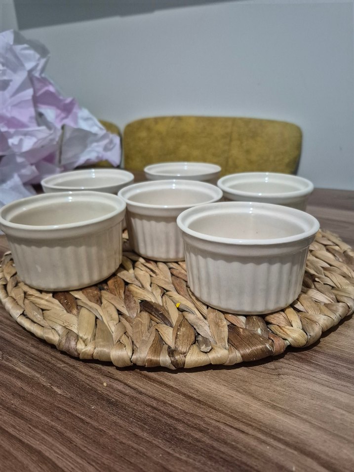 Beyaz Seramik Küçük Kaplar 6'lı Set - Görsel 2