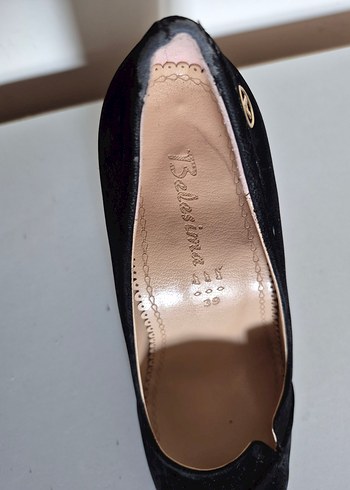 Siyah Süet Tokalı Stiletto - Görsel 2