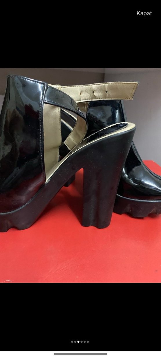 Siyah Gotik Platform Topuklu Ayakkabı - Görsel 2