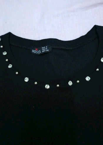 Siyah Fırfırlı Kısa Kollu Tişört - Görsel 4