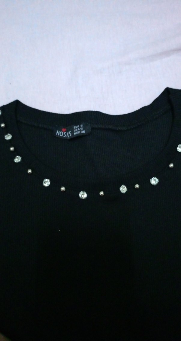 Siyah Fırfırlı Kısa Kollu Tişört - Görsel 4