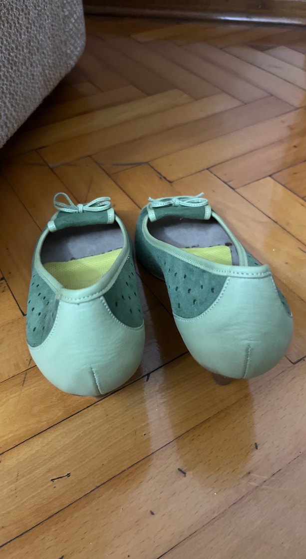 Yeşil Süet Dolgu Topuklu Kadın Ayakkabı - Görsel 2