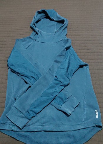Kadın Gri Yüksek Yakalı Sweatshirt