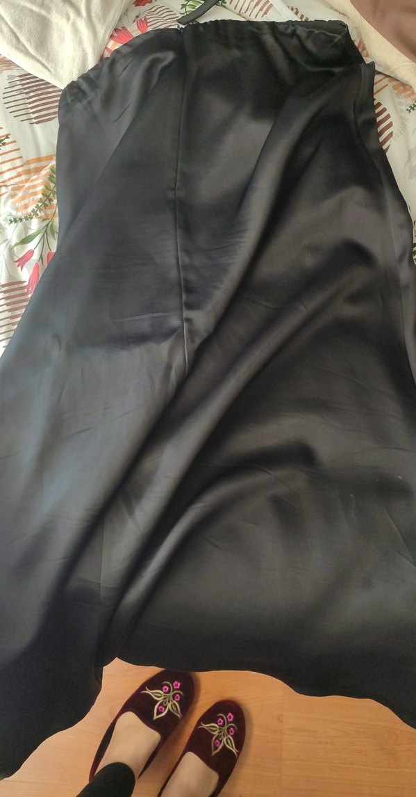 siyah saten etek - Görsel 3