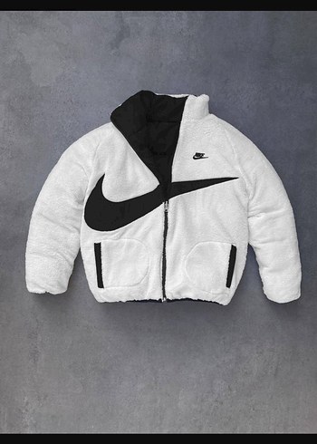 Nike Beyaz Kürklü Erkek çift taraflı mont