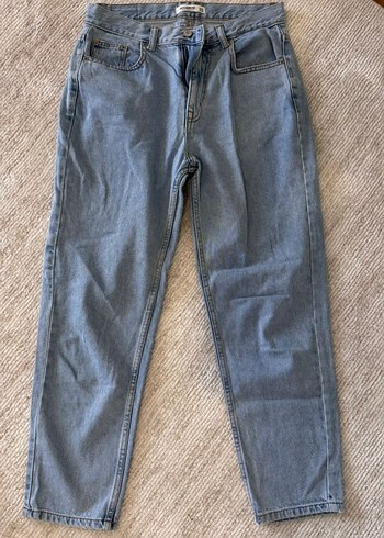 38 Beden mavi Renk Loose Fit Kadın Denim Pantolon