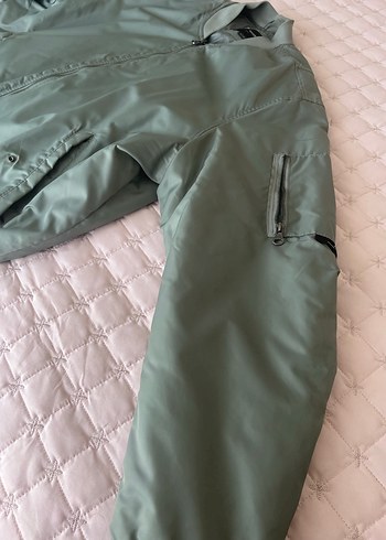 Pull and Bear Haki Fermuarlı Streetwear Ceket
