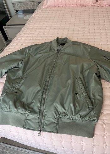 Haki Fermuarlı Streetwear Ceket