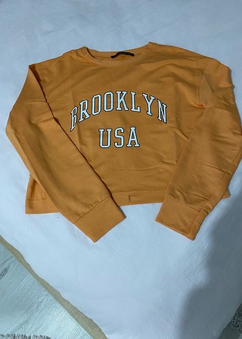 Brooklyn Baskılı Kahverengi Kadın Sweatshirt