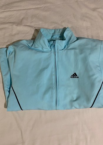 Unisex Mavi Fermuarlı Spor Ceket