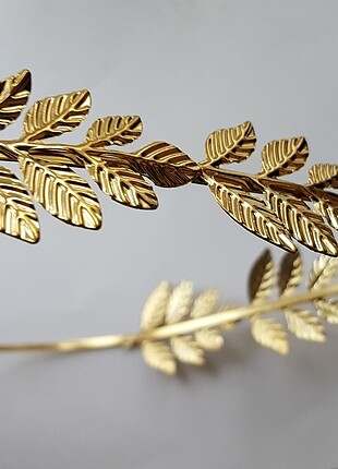 Tasarımcı Gold yaprak taç 