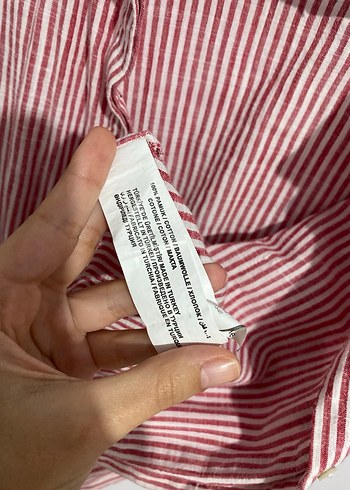 l Beden Collezione Kadın Kırmızı Çizgili Gömlek