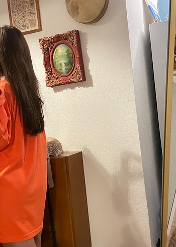 l Beden Turuncu Salaş Uzun Kollu Sweatshirt