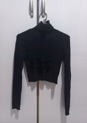 Boğazlı Siyah Kadın Triko - Görsel 2